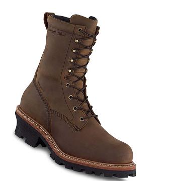 Red Wing LoggerMax 9-inch Insulated, Safety Toe Logger Men's Waterproof Boots Brown | ZA 391SGL